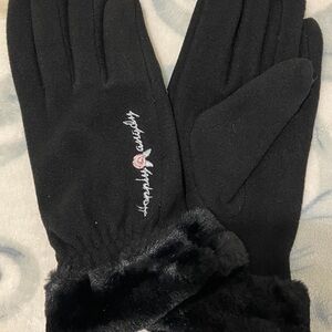 Black Embroidered Women's Gloves